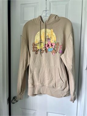 Nickelodeon Beige SpongeBob & Patrick Cowboy Graphic Hoodie unisex